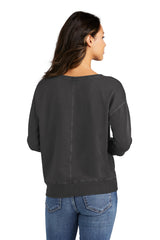 Port & Company Ladies Beach Wash Garment-Dyed V-Neck Sweatshirt