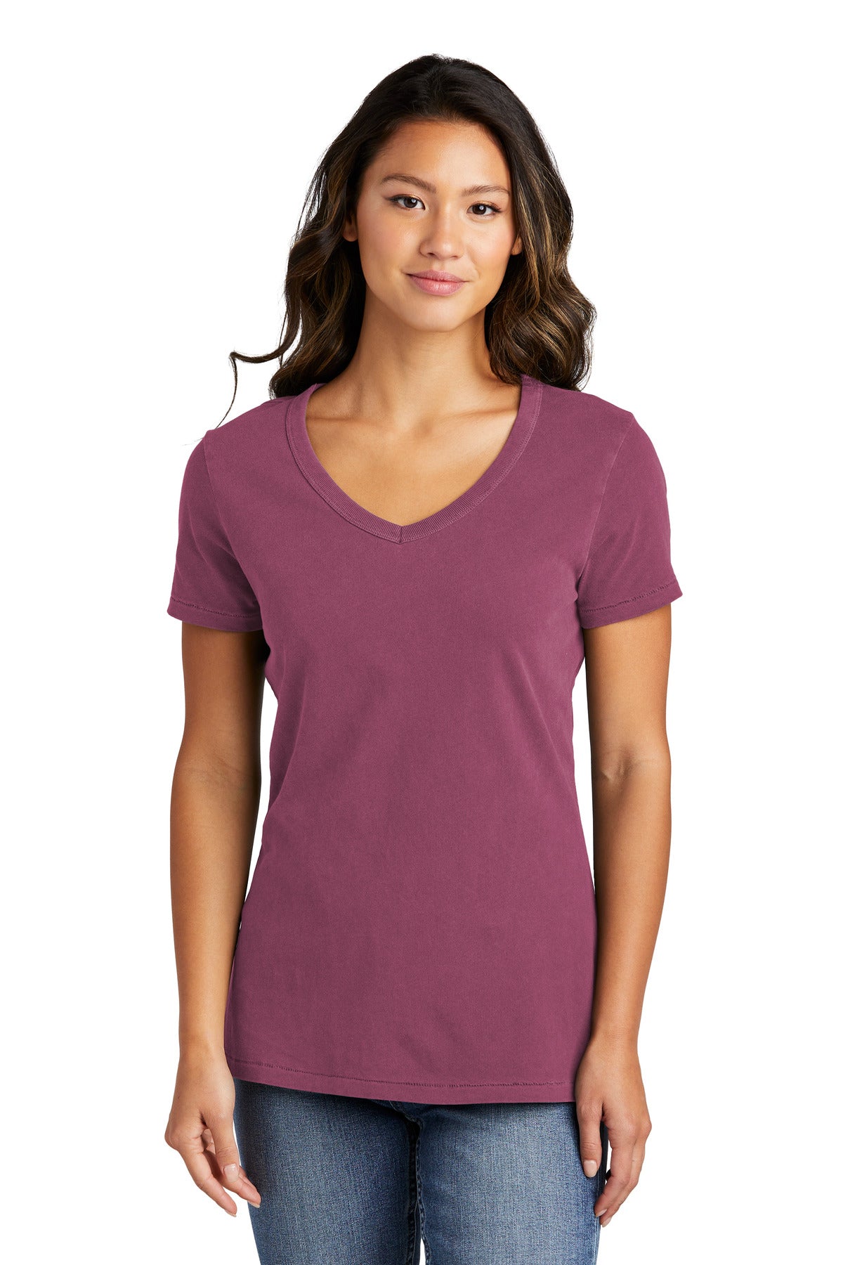 Port & Company Ladies Beach Wash Garment-Dyed V-Neck Tee