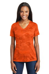 Sport-Tek Women's   CamoHex V-Neck Tee-1