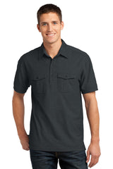 Port Authority   Oxford Pique Double Pocket Polo