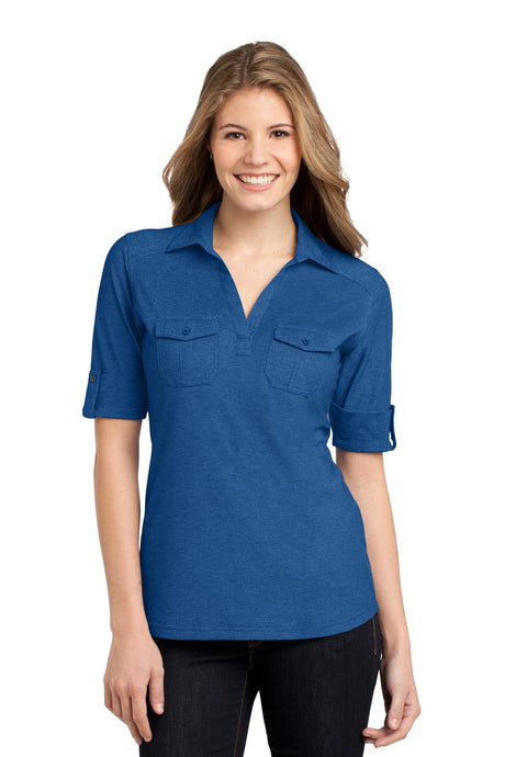 Port Authority Women's   Oxford Pique Double Pocket Polo