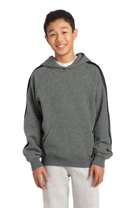 Sport-Tek Youth   Sleeve Stripe Pullover Hooded Sweatshirt