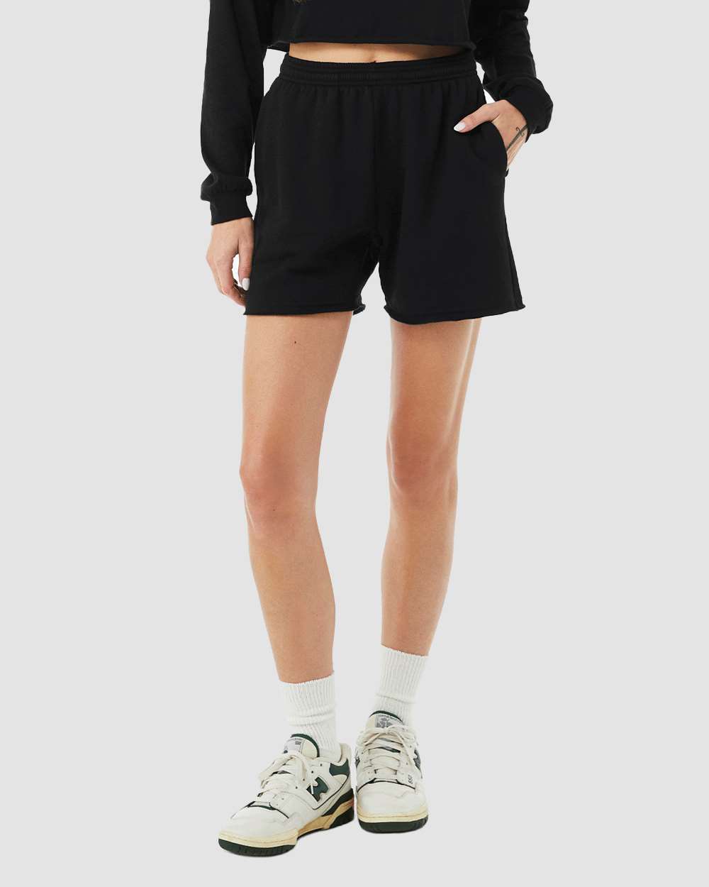 BELLA + CANVAS Women's Cutoff Fleece Shorts