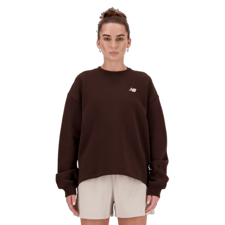 New Balance Women's Linear Heritage Brushed Back Fleece Crewneck New Balance