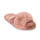 Lemon Women's Watercolor Faux Fur Slide Slippers Lemon