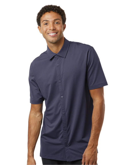 adidas Men's Button Down Short Sleeve Shirt Adidas