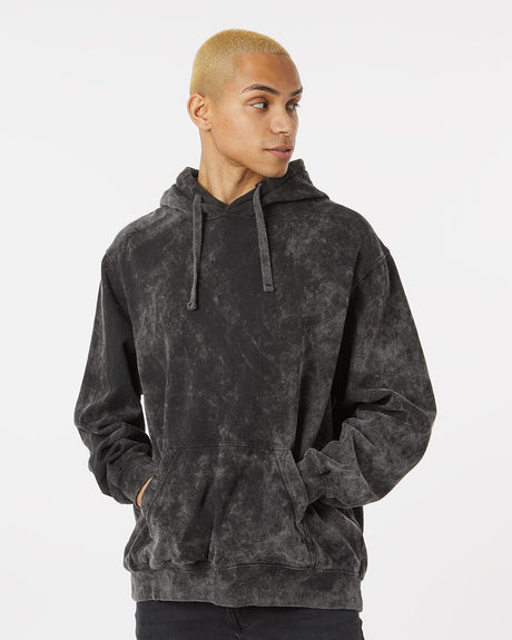 Dyenomite Men's Premium Fleece Mineral Wash Hooded Sweatshirt Dyenomite