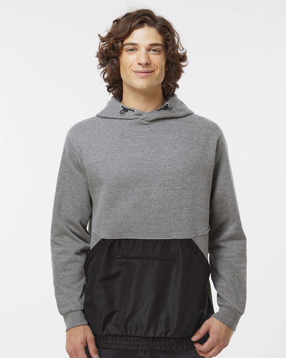 MV Sport Men's Mixed Media Hooded Sweatshirt MV Sport