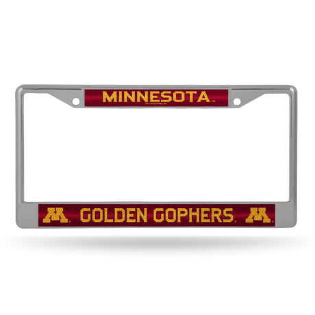 NCAA Minnesota Golden Gophers Chrome Glitter License Plate Frame Fan Gear NCAA Minnesota Golden Gophers