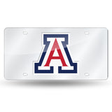 NCAA Arizona Wildcats Silver Laser Cut Automobile Tag Fan Gear NCAA Arizona Wildcats