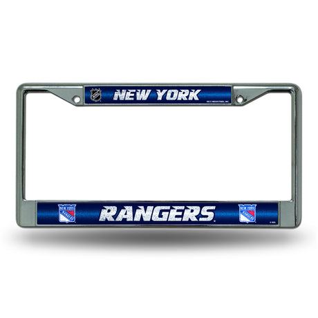 NHL New York Rangers Chrome Glitter License Plate Frame Fan Gear NHL New York Rangers