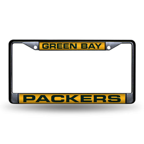 NFL Green Bay Packers Laser Cut Black Chrome License Plate Frame Fan Gear NFL Green Bay Packers