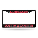 NCAA North Carolina State Wolfpack Laser Cut Black Chrome License Plate Frame Fan Gear NCAA North Carolina State Wolfpack