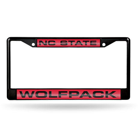 NCAA North Carolina State Wolfpack Laser Cut Black Chrome License Plate Frame Fan Gear NCAA North Carolina State Wolfpack