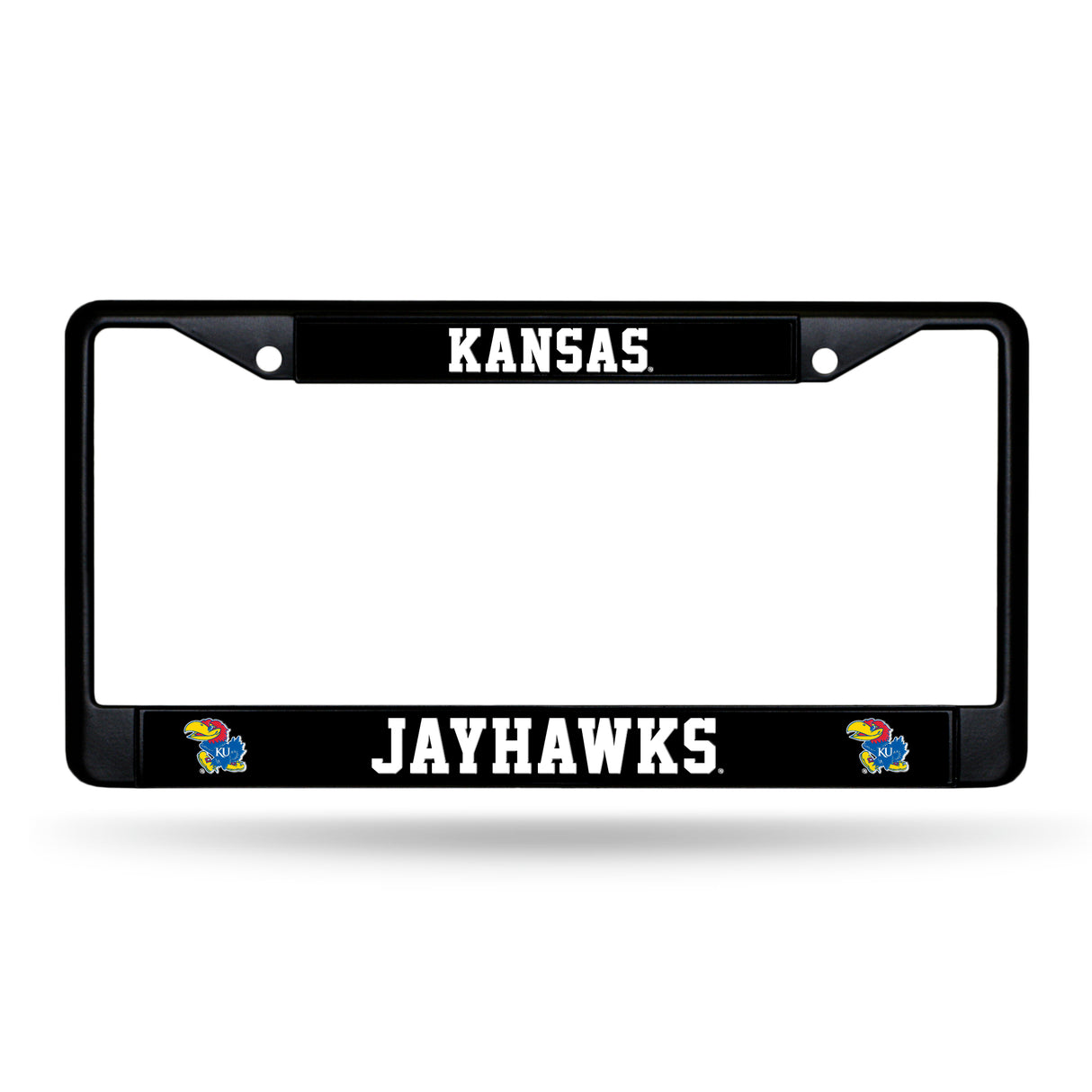 NCAA Kansas Jayhawks Black Chrome License Plate Frame Fan Gear NCAA Kansas Jayhawks