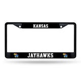 NCAA Kansas Jayhawks Black Chrome License Plate Frame Fan Gear NCAA Kansas Jayhawks