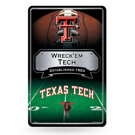 NCAA Texas Tech Red Raiders Large Metal Sign Fan Gear NCAA Texas Tech Red Raiders