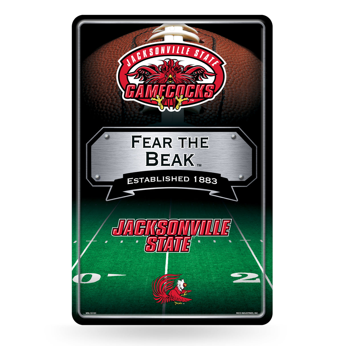 NCAA Jacksonville State Gamecocks Large Metal Sign Fan Gear NCAA Jacksonville State Gamecocks
