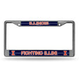 NCAA Illinois Fighting Illini Chrome Glitter License Plate Frame Fan Gear NCAA Illinois Fighting Illini