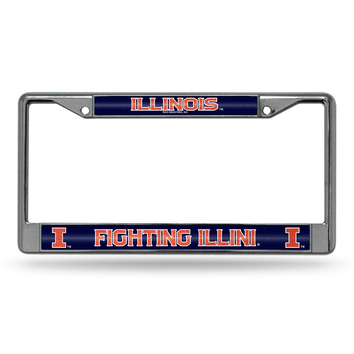 NCAA Illinois Fighting Illini Chrome Glitter License Plate Frame Fan Gear NCAA Illinois Fighting Illini