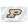 NCAA Purdue Boilermakers Silver Laser Cut Automobile Tag Fan Gear NCAA Purdue Boilermakers
