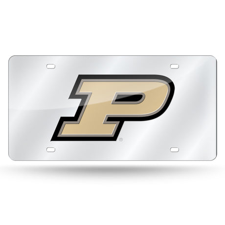 NCAA Purdue Boilermakers Silver Laser Cut Automobile Tag Fan Gear NCAA Purdue Boilermakers