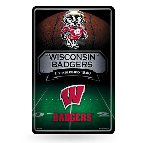 NCAA Wisconsin Badgers Large Metal Sign Fan Gear NCAA Wisconsin Badgers