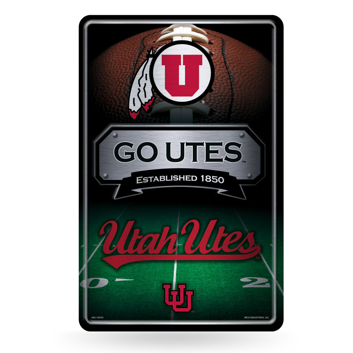 NCAA Utah Utes Large Metal Sign Fan Gear NCAA Utah Utes