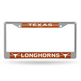 NCAA Texas Longhorns Chrome Glitter License Plate Frame Fan Gear NCAA Texas Longhorns