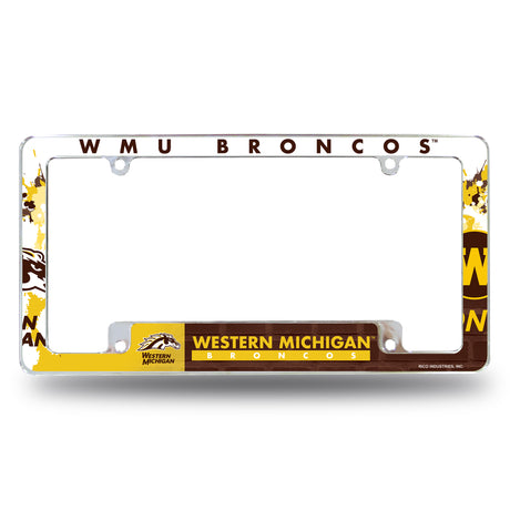 NCAA Western Michigan Broncos All Over Chrome Frame Fan Gear NCAA Western Michigan Broncos
