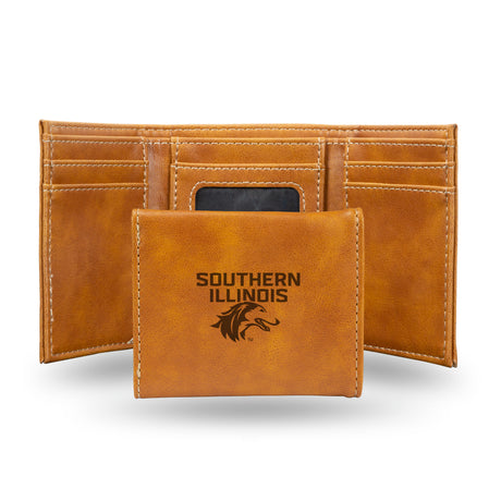 NCAA Southern Illinois Salukis Laser Engraved Tri-Fold Wallet Fan Gear NCAA Southern Illinois Salukis