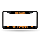 NCAA Tennessee Volunteers Black Chrome License Plate Frame Fan Gear NCAA Tennessee Volunteers