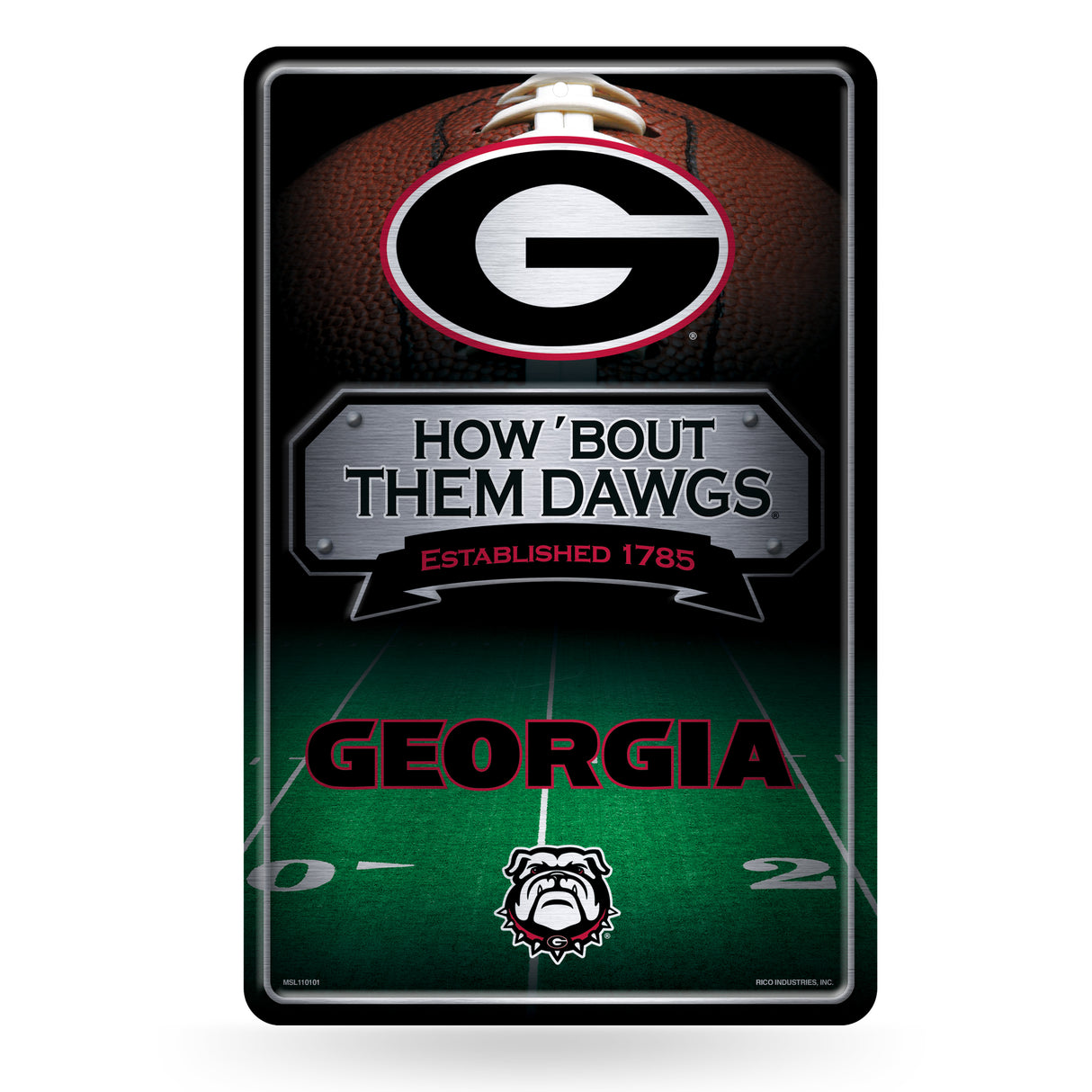 NCAA Georgia Bulldogs Large Metal Sign Fan Gear NCAA Georgia Bulldogs