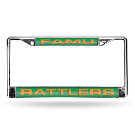 NCAA Florida A&M Rattlers - FAMU Laser Cut Chrome License Plate Frame Fan Gear NCAA Florida A&M Rattlers
