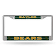 NCAA Baylor Bears Chrome Glitter License Plate Frame Fan Gear NCAA Baylor Bears