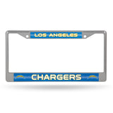 NFL Los Angeles Chargers Chrome Glitter License Plate Frame Fan Gear NFL Los Angeles Chargers