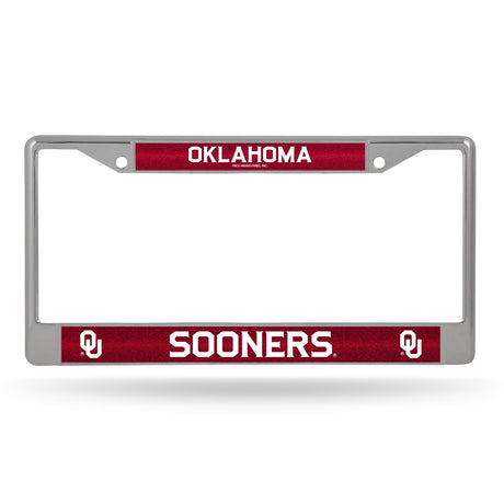 NCAA Oklahoma Sooners Chrome Glitter License Plate Frame Fan Gear NCAA Oklahoma Sooners