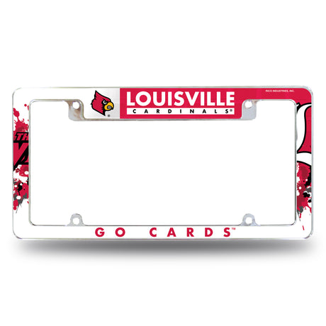 NCAA Louisville Cardinals All Over Chrome Frame Fan Gear NCAA Louisville Cardinals