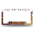 NCAA Texas State Bobcats All Over Chrome Frame Fan Gear NCAA Texas State Bobcats