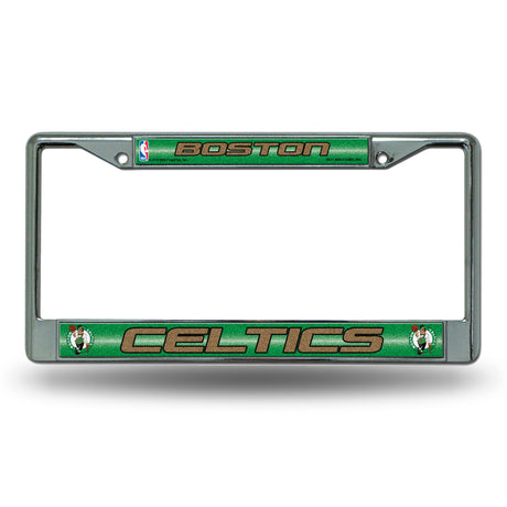 NBA Boston Celtics Chrome Glitter License Plate Frame Fan Gear NBA Boston Celtics
