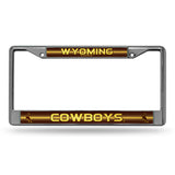 NCAA Wyoming Cowboys Chrome Glitter License Plate Frame Fan Gear NCAA Wyoming Cowboys