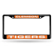 NCAA Clemson Tigers Laser Cut Black Chrome License Plate Frame Fan Gear NCAA Clemson Tigers