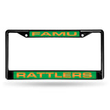 NCAA Florida A&M Rattlers - FAMU Laser Cut Black Chrome License Plate Frame Fan Gear NCAA Florida A&M Rattlers