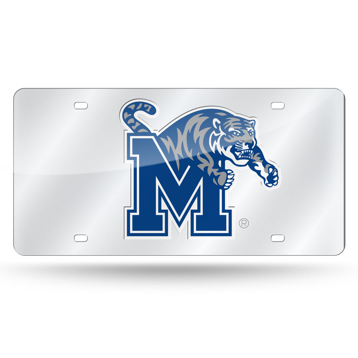 NCAA Memphis Tigers Silver Laser Cut Automobile Tag Fan Gear NCAA Memphis Tigers