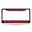 NHL Chicago Blackhawks Black Chrome Laser Cut License Plate Frame Fan Gear NHL Chicago Blackhawks
