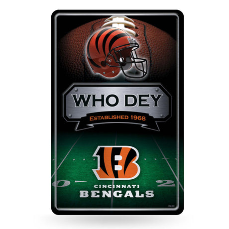 NFL Cincinnati Bengals Large Metal Sign Fan Gear NFL Cincinnati Bengals