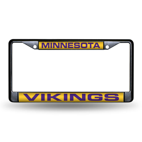 NFL Minnesota Vikings Laser Cut Black Chrome License Plate Frame Fan Gear NFL Minnesota Vikings