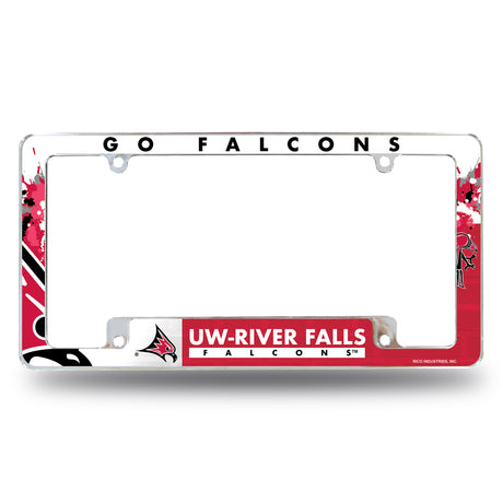NCAA Wisconsin-River Falls Falcons All Over Chrome Frame Fan Gear NCAA Wisconsin-River Falls Falcons