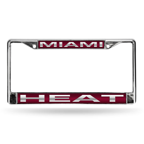 NBA Miami Heat Laser Cut Chrome License Plate Frame Fan Gear NBA Miami Heat