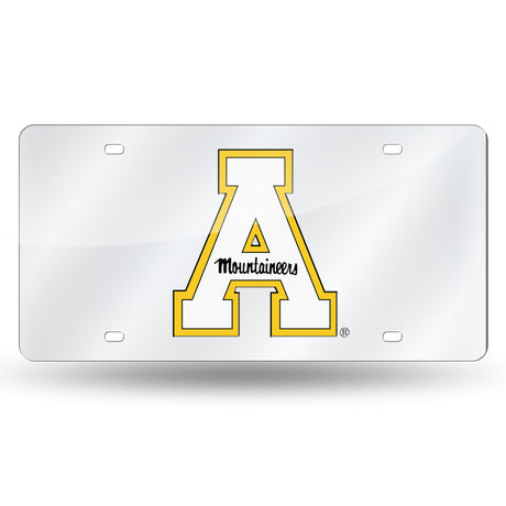 NCAA Appalachian State Mountaineers Silver Laser Cut Automobile Tag Fan Gear NCAA Appalachian State Mountaineers